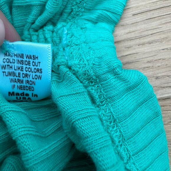 Monrow Ribbed Varigated Green Cotton Stretch Bodycon Mini Skirt NEW Medium - Picture 9 of 9